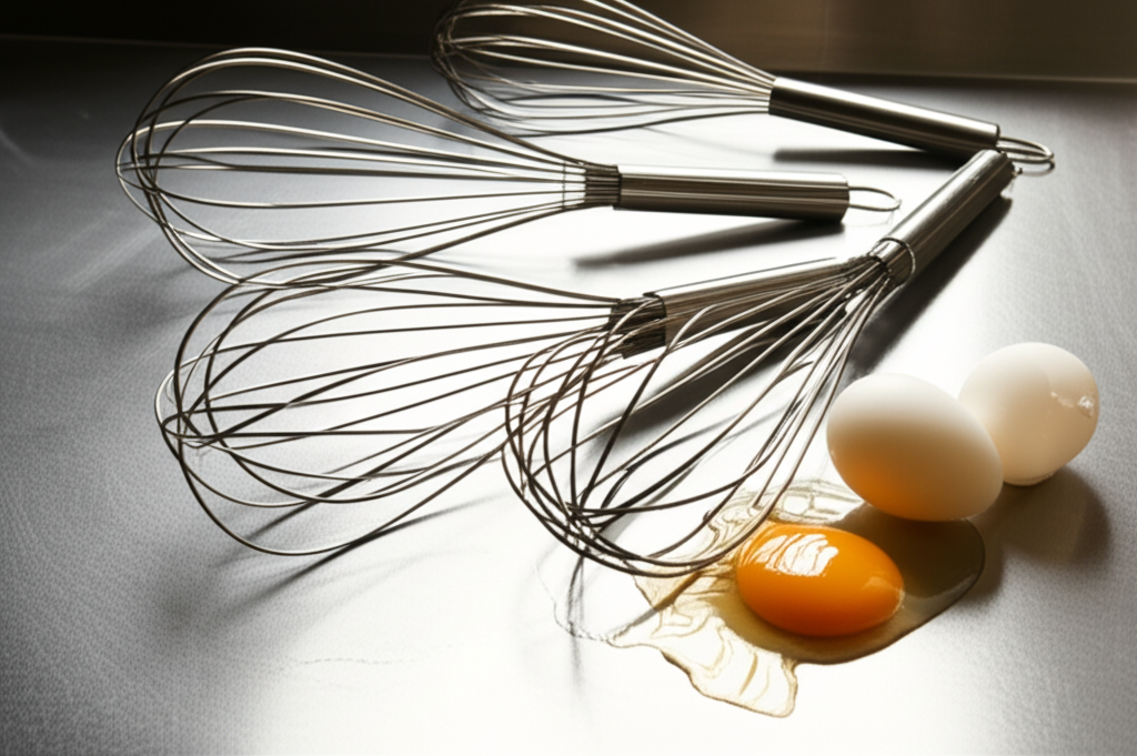 무기력감과 체중 증가를 상징하는 시계, 체중계, 그리고 피곤한 느낌의 아침 식사