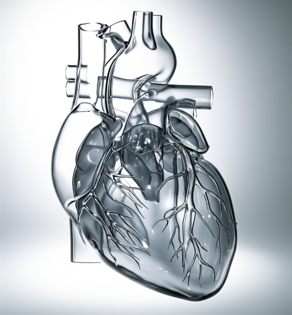 인체 내 심장 모형의 상세한 모습