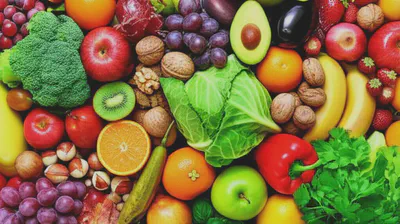 자연 그대로의 신선한 노화예방 음식들