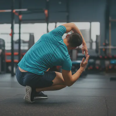 운동 후 스트레칭으로 몸을 이완하는 모습