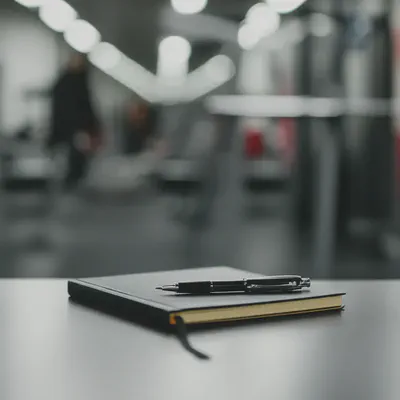 운동 일지를 작성하여 루틴을 관리하는 모습