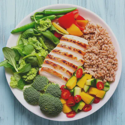 균형 잡힌 식단과 단백질이 풍부한 식사 이미지