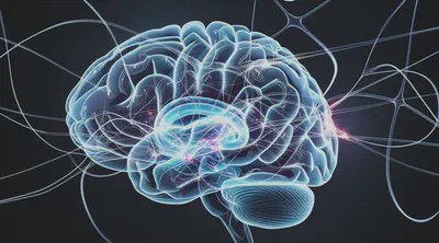 복잡하게 얽힌 뇌 속 신경망의 연결성을 보여주는 이미지