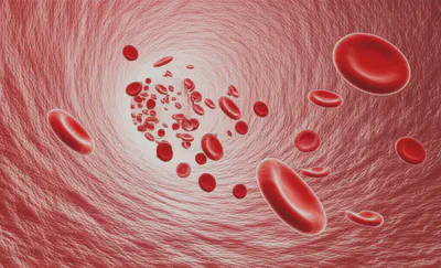 건강한 혈관 내 혈류 개선을 시각적으로 나타내는 이미지